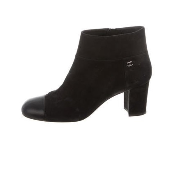 CHANEL NUBUCK CAP-TOE BOOTIES - Picture 2 of 5